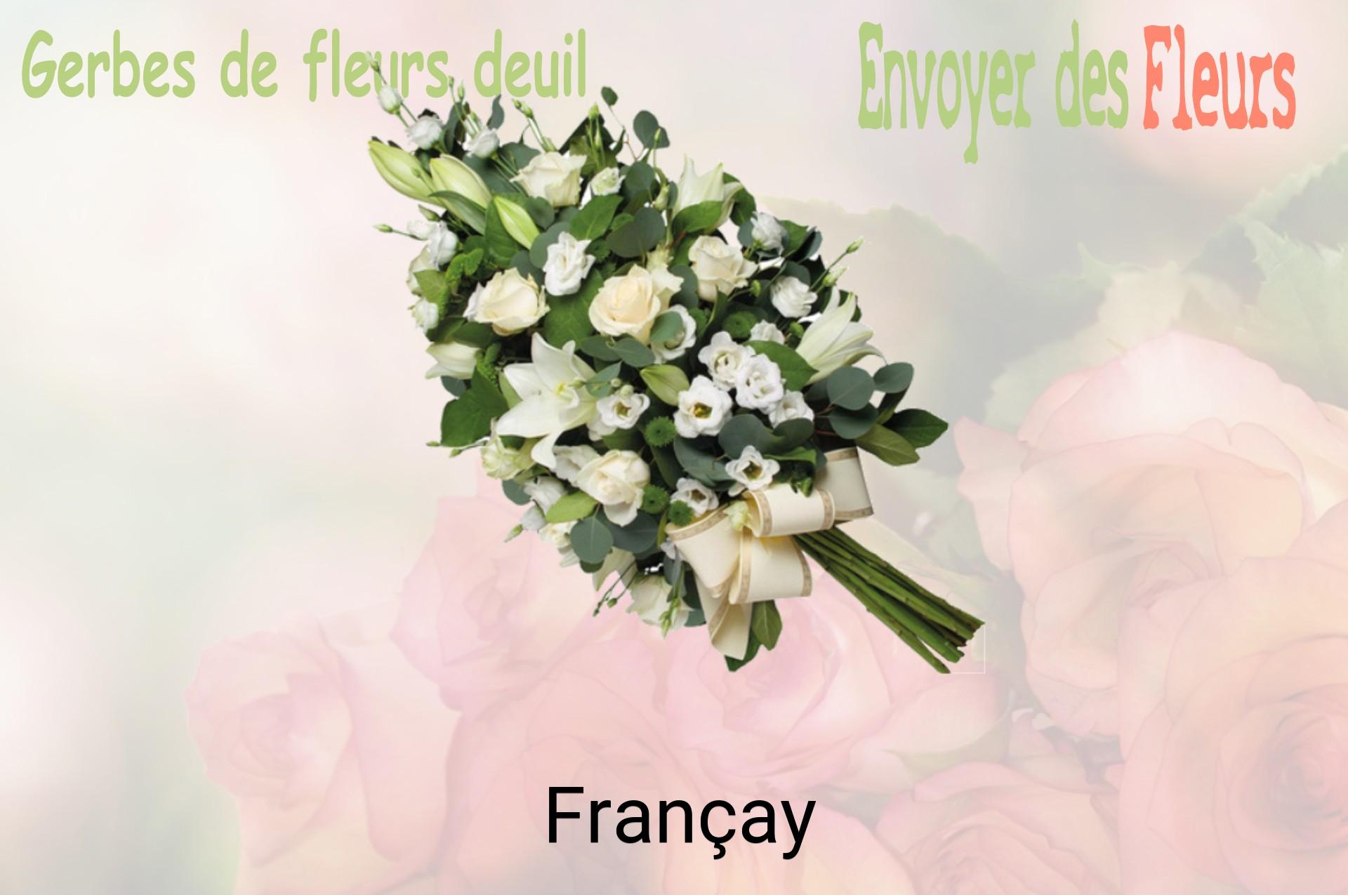 Gerbe de fleurs de deuil livrée à Françay